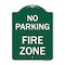Signmission Designer Series Sign-No Parking Fire Zone, Green & White Aluminum Sign, 18" x 24", GW-1824-23616 A-DES-GW-1824-23616 - alternate 1